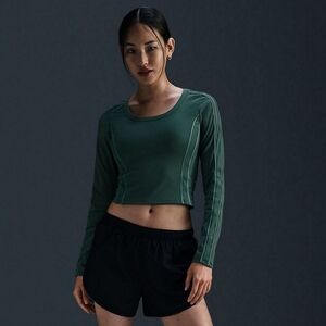 Nike Green Fitted Dri-Fit Long Sleeve Crop Top Size XS